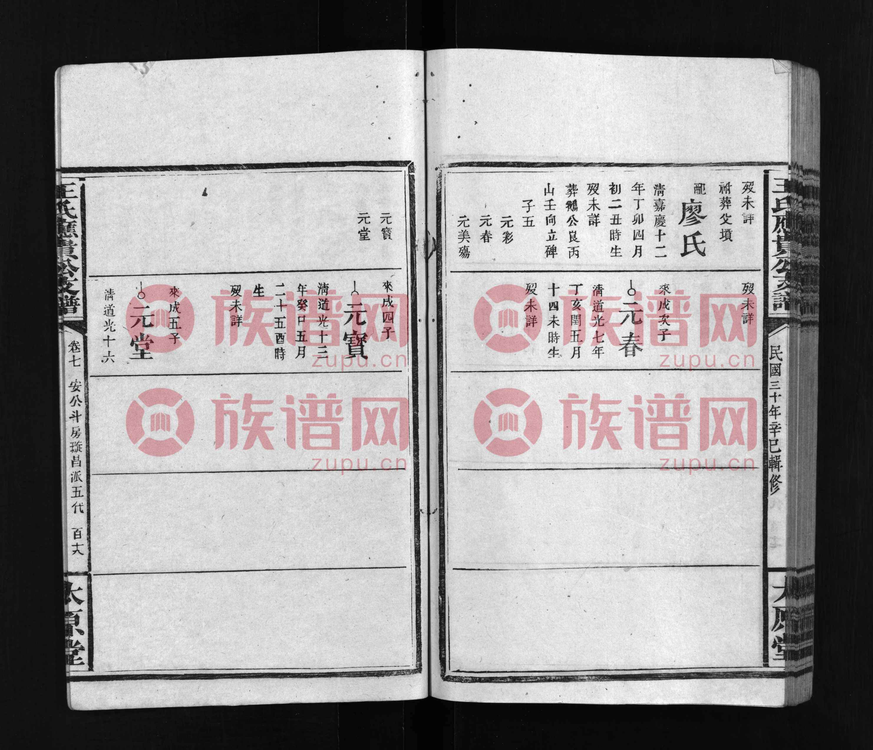 太原堂王氏应贵公支谱第8本——堂号与字辈详解